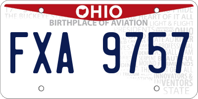 OH license plate FXA9757