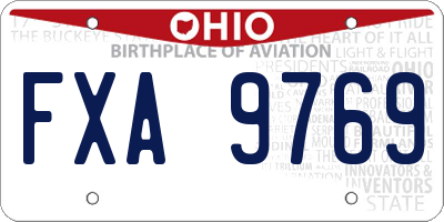 OH license plate FXA9769