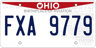 OH license plate FXA9779