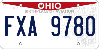 OH license plate FXA9780