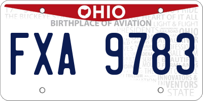 OH license plate FXA9783