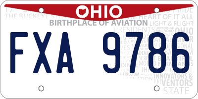 OH license plate FXA9786