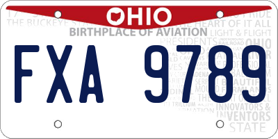 OH license plate FXA9789