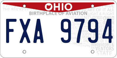 OH license plate FXA9794