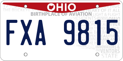 OH license plate FXA9815
