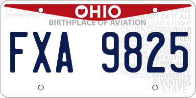 OH license plate FXA9825