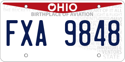 OH license plate FXA9848