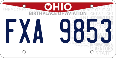 OH license plate FXA9853