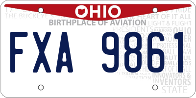 OH license plate FXA9861