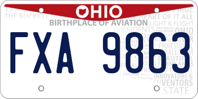 OH license plate FXA9863
