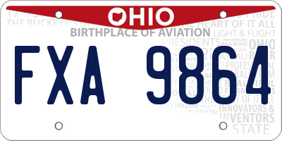 OH license plate FXA9864