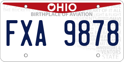 OH license plate FXA9878