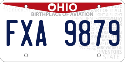 OH license plate FXA9879