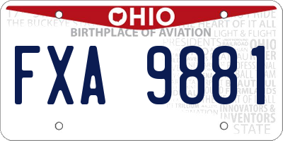OH license plate FXA9881