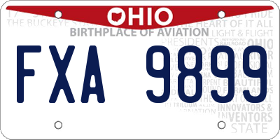 OH license plate FXA9899
