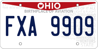 OH license plate FXA9909