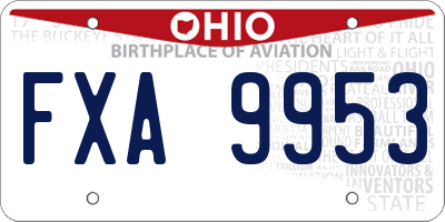 OH license plate FXA9953
