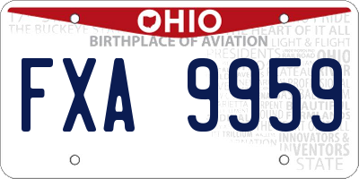 OH license plate FXA9959