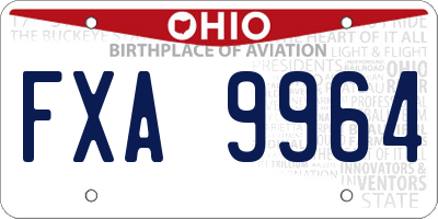 OH license plate FXA9964