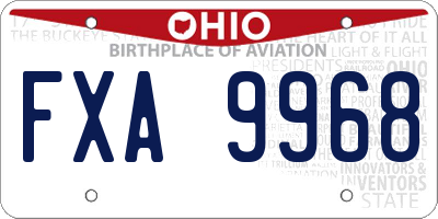 OH license plate FXA9968