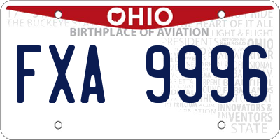 OH license plate FXA9996