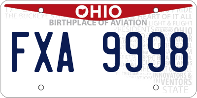 OH license plate FXA9998