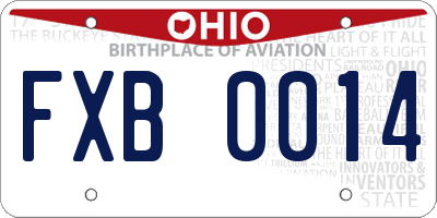 OH license plate FXB0014