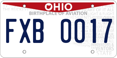 OH license plate FXB0017
