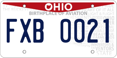 OH license plate FXB0021
