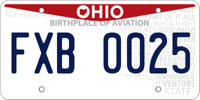 OH license plate FXB0025