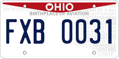 OH license plate FXB0031