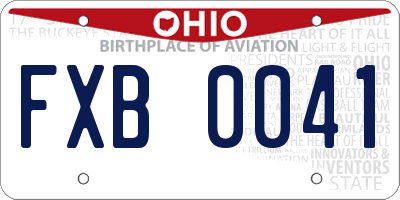 OH license plate FXB0041
