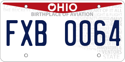 OH license plate FXB0064