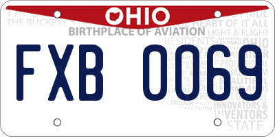 OH license plate FXB0069