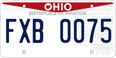 OH license plate FXB0075