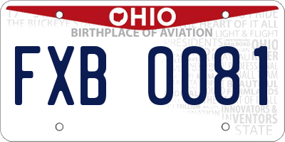 OH license plate FXB0081