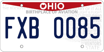 OH license plate FXB0085