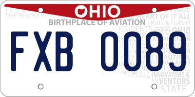 OH license plate FXB0089