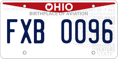 OH license plate FXB0096