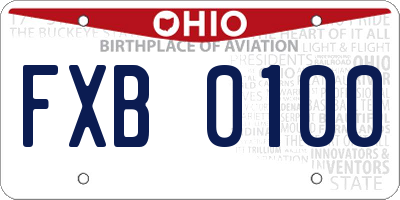 OH license plate FXB0100
