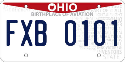 OH license plate FXB0101