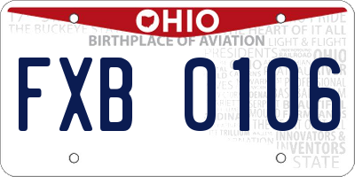 OH license plate FXB0106