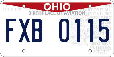 OH license plate FXB0115
