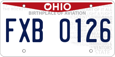 OH license plate FXB0126