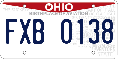 OH license plate FXB0138