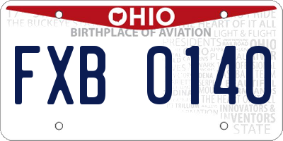 OH license plate FXB0140