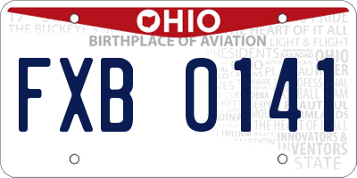 OH license plate FXB0141