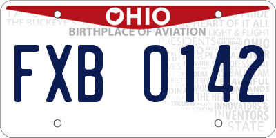 OH license plate FXB0142
