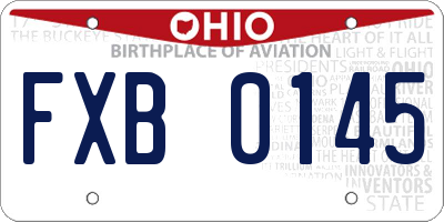 OH license plate FXB0145