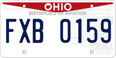 OH license plate FXB0159